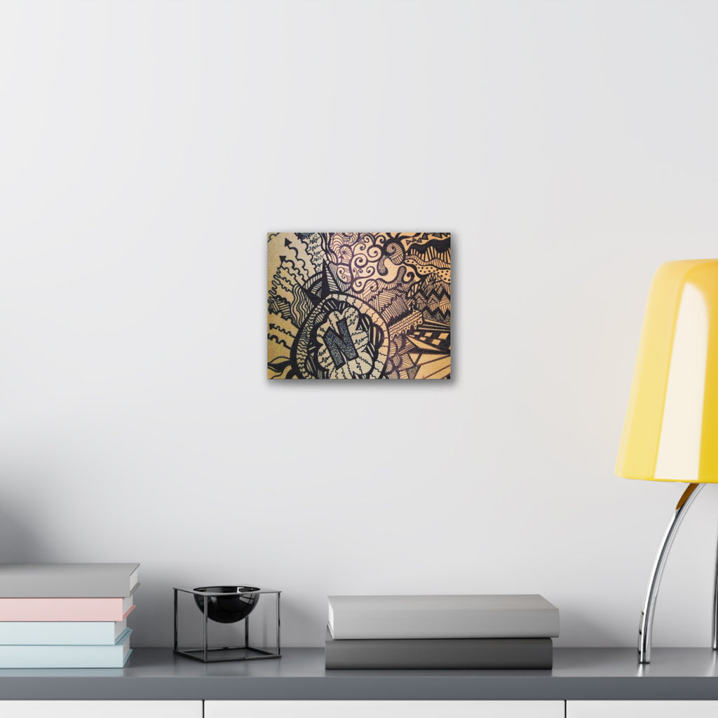 'N' Monogram Stretched Canvas Wall Art