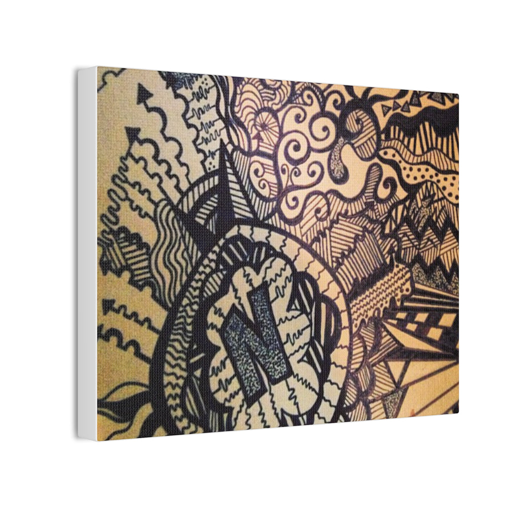 'N' Monogram Stretched Canvas Wall Art